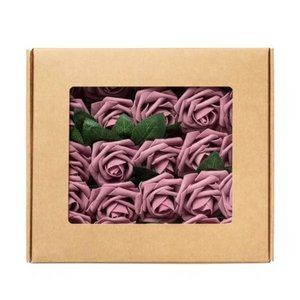 25 count | Mauve Dusty Pink Roses Flowers Wedding Bouquet Centerpiece Decor